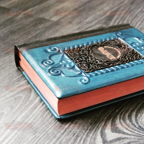 Книга в кожаном переплете с рисунком и цветными обрезами. Eznat art