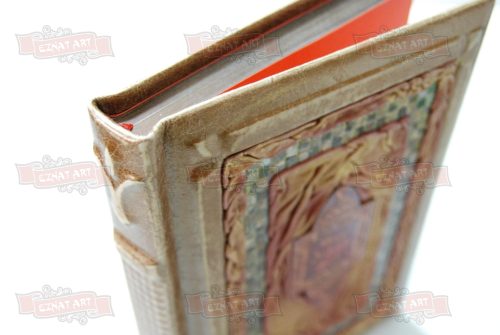 Книга в кожаном переплете с мозаикой на обложке. Eznat art