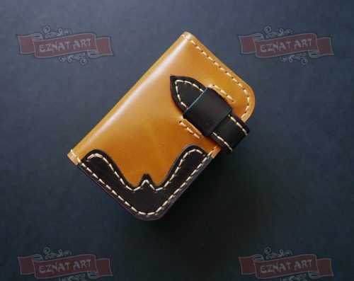 Компактный кошелек в западном стиле western из натуральной кожи крейзи хорс. Eznat art