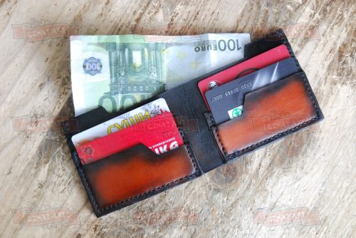 Большой кошелек в подарок мужчине на день рождения. Натуральная кожа. Ручная работа. Eznat art
